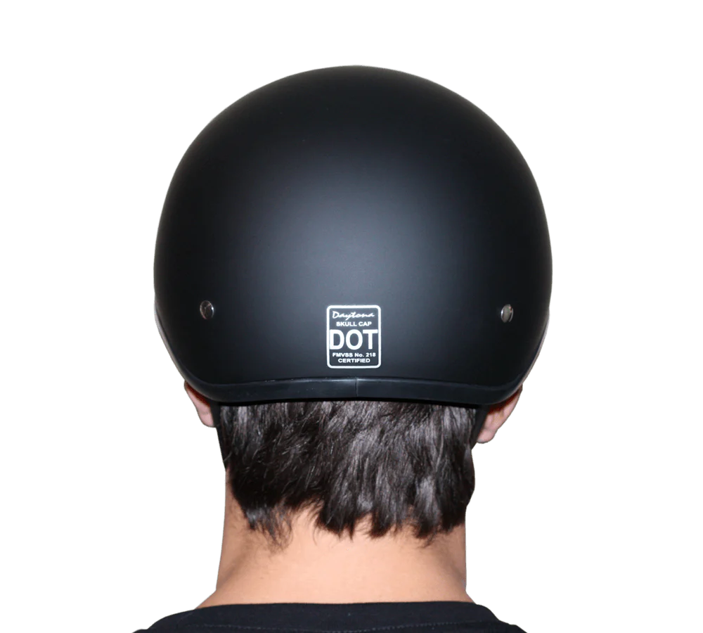 DOT Approved Daytona Skull Cap Half Shell Motorcycle Helmet - Beanie Style for Motorcycles, Cruisers, Scooters, and Mopeds - Black Cherry - Image 9