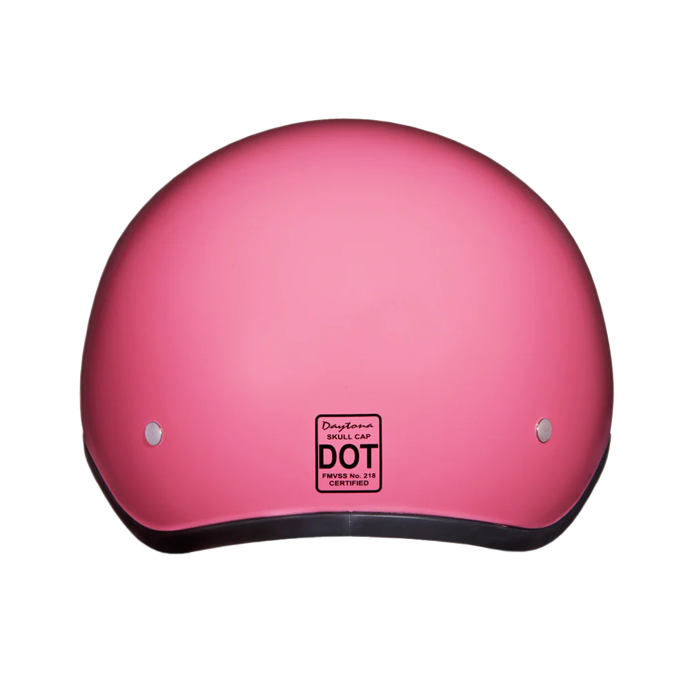 DOT Approved Daytona Skull Cap Half Shell Motorcycle Helmet - Beanie Style for Motorcycles, Cruisers, Scooters, and Mopeds - Hi-Gloss Pink - Image 3