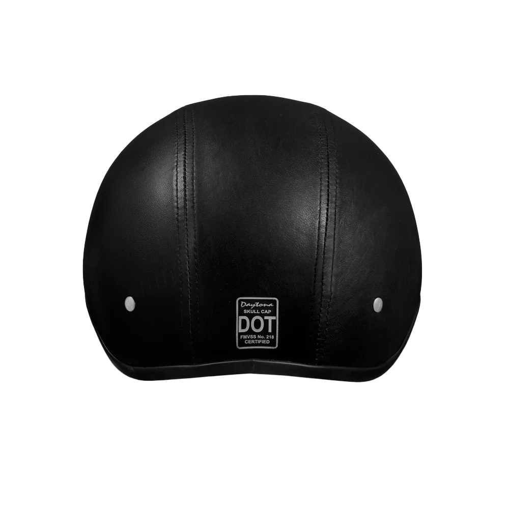 D.O.T. Daytona Skull Cap- Leather Covered - Image 3
