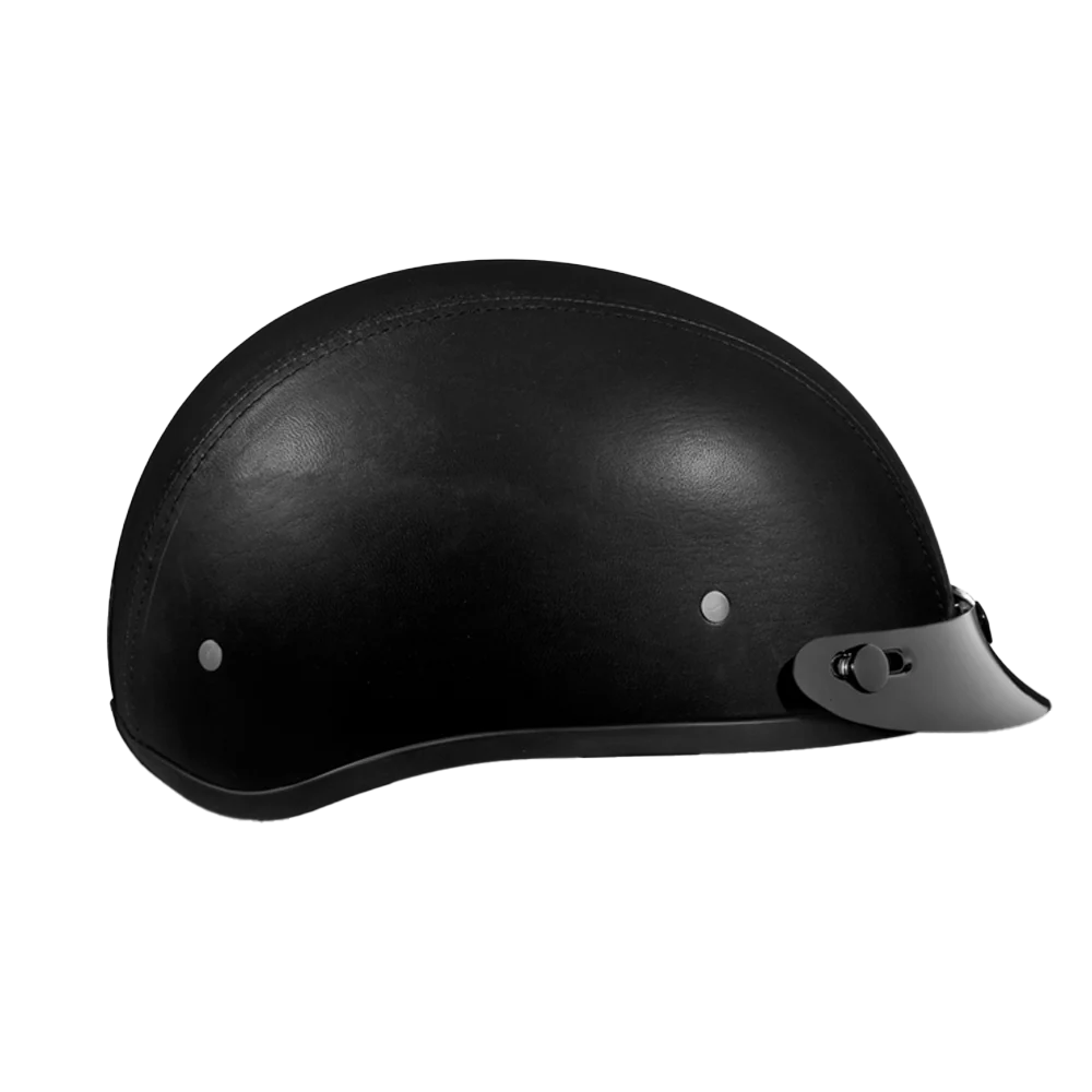D.O.T. Daytona Skull Cap- Leather Covered - Image 4
