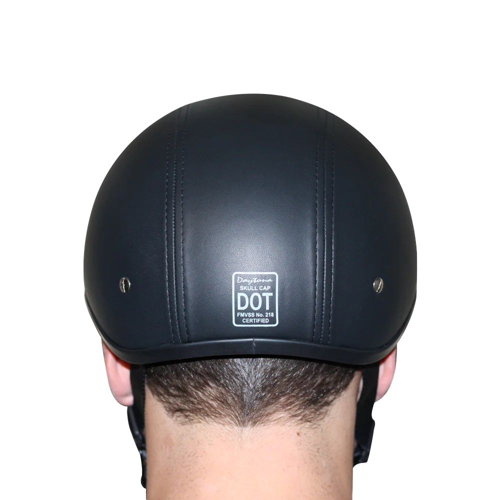 D.O.T. Daytona Skull Cap- Leather Covered - Image 8