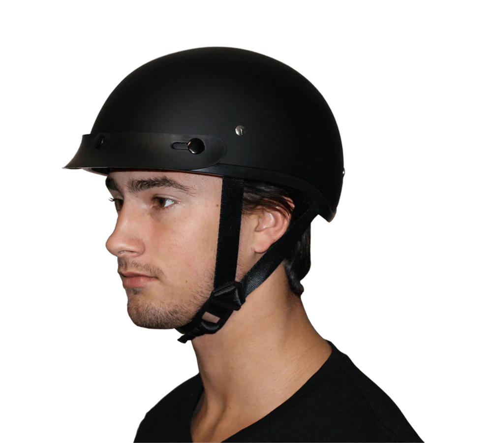DOT Approved Daytona Skull Cap Half Shell Motorcycle Helmet - Beanie Style for Motorcycles, Cruisers, Scooters, and Mopeds - Silver Metallic - Image 7