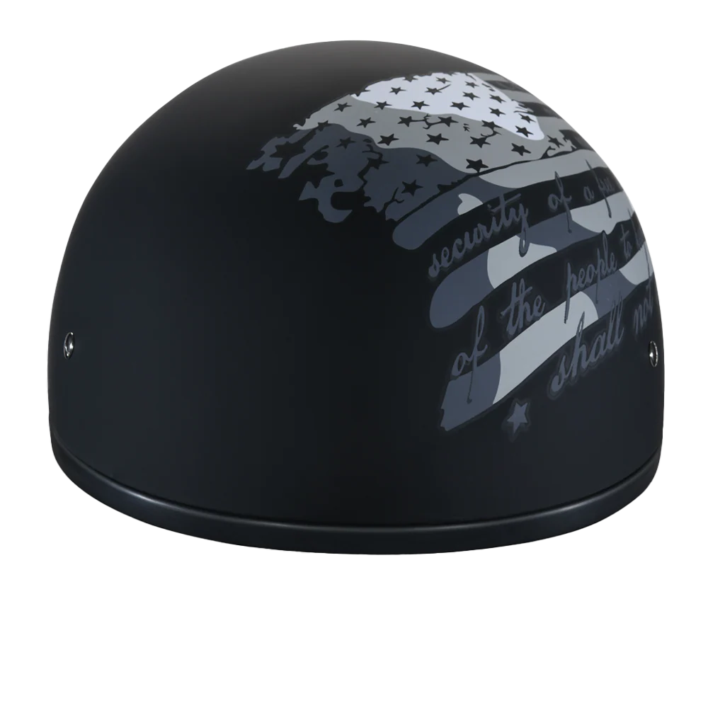 DOT Approved Daytona Motorcycle Half Face Helmet - Skull Cap Graphics for Men & Women, Scooters, ATVs, UTVs & Choppers - W/ 2nd Amendment - Image 5