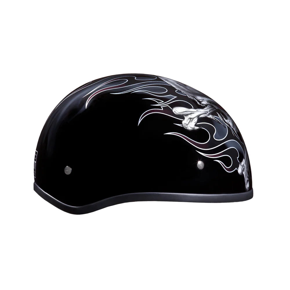 DOT Approved Daytona Motorcycle Half Face Helmet - Skull Cap Graphics for Men & Women, Scooters, ATVs, UTVs & Choppers - W/ Cross Bones - Image 4