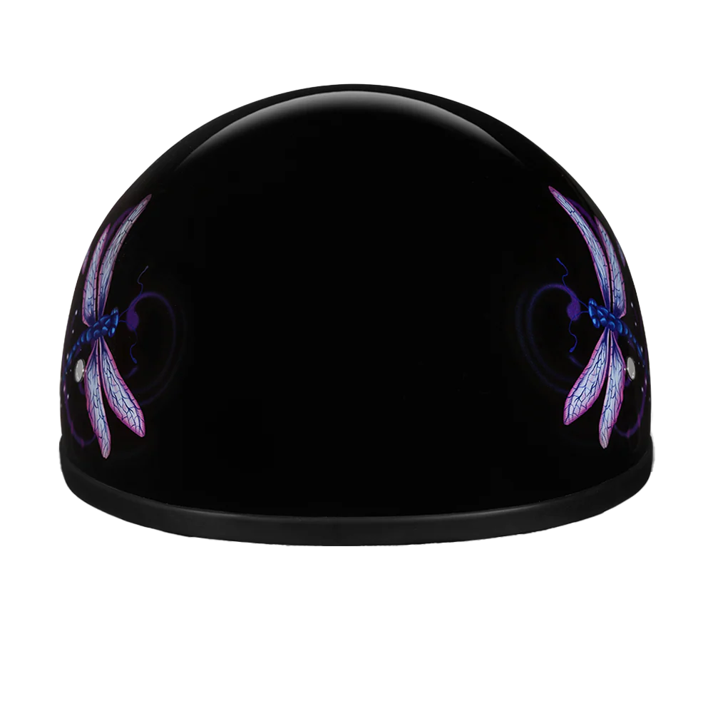 DOT Approved Daytona Motorcycle Half Face Helmet - Skull Cap Graphics for Men & Women, Scooters, ATVs, UTVs & Choppers - W/ Dragonfly - Image 5