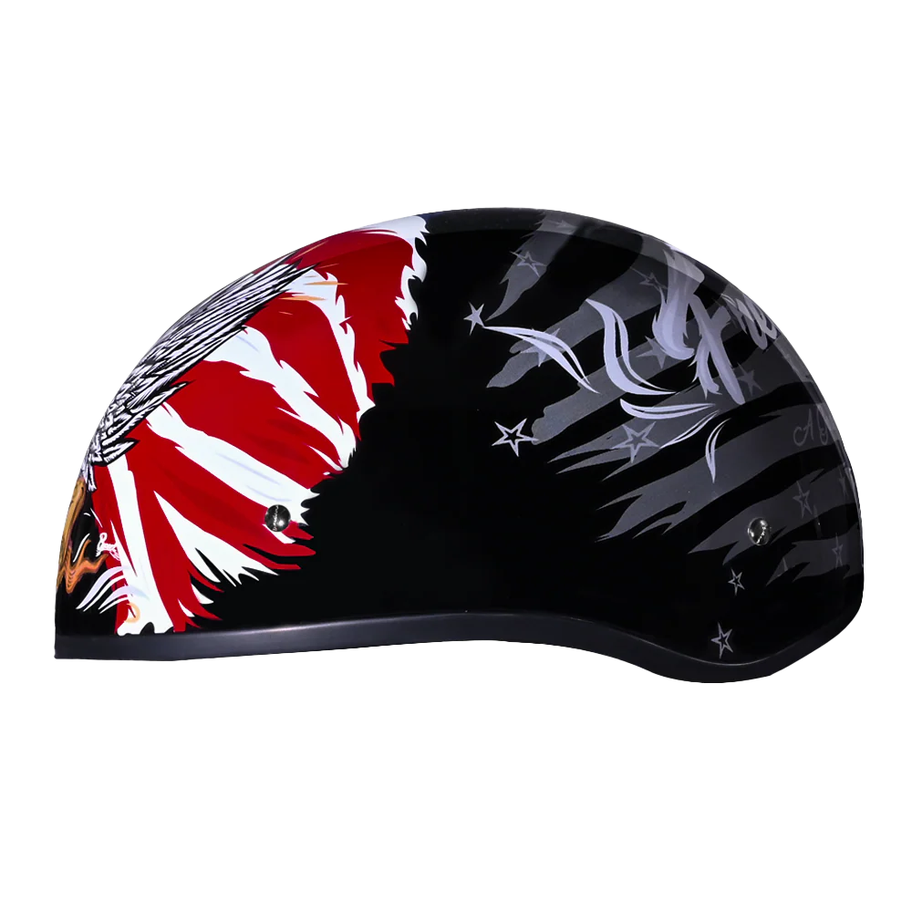 DOT Approved Daytona Motorcycle Half Face Helmet - Skull Cap Graphics for Men & Women, Scooters, ATVs, UTVs & Choppers - W/ Freedom 2.0 - Image 3