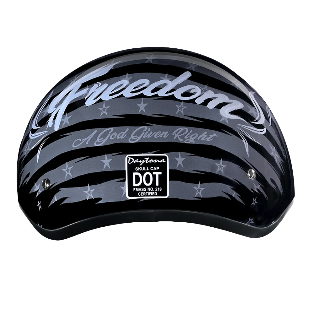 DOT Approved Daytona Motorcycle Half Face Helmet - Skull Cap Graphics for Men & Women, Scooters, ATVs, UTVs & Choppers - W/ Freedom 2.0 - Image 4