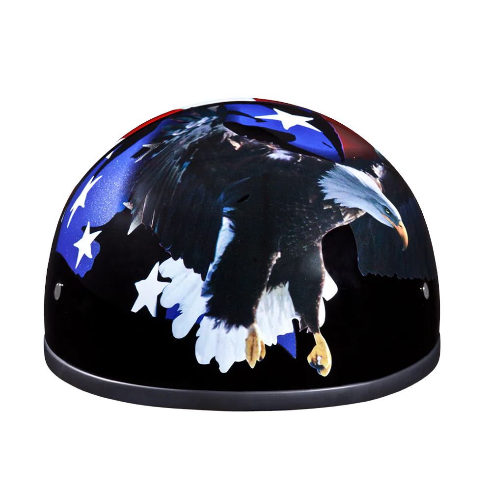 DOT Approved Daytona Motorcycle Half Face Helmet - Skull Cap Graphics for Men & Women, Scooters, ATVs, UTVs & Choppers - W/ Freedom - Image 5