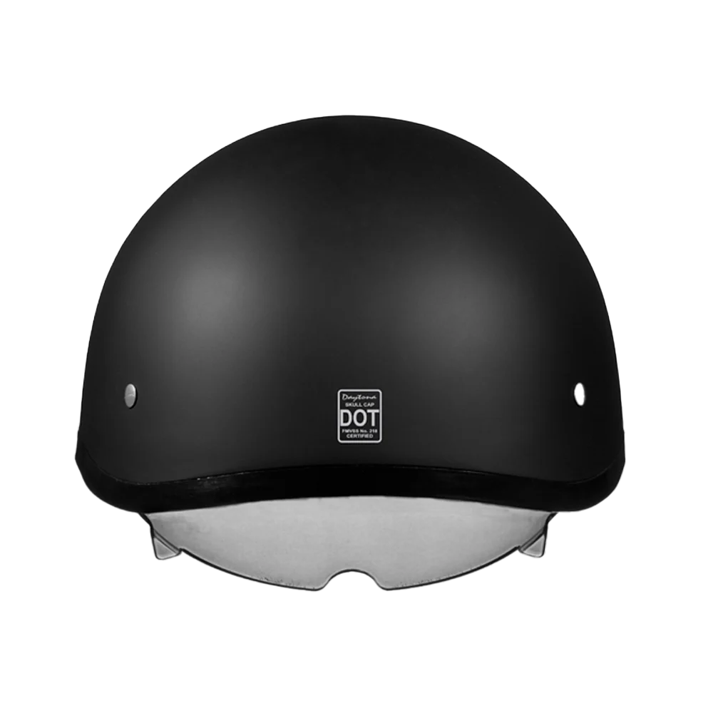 D.O.T. Daytona Skull Cap W/ Inner Shield- Dull Black - Image 3