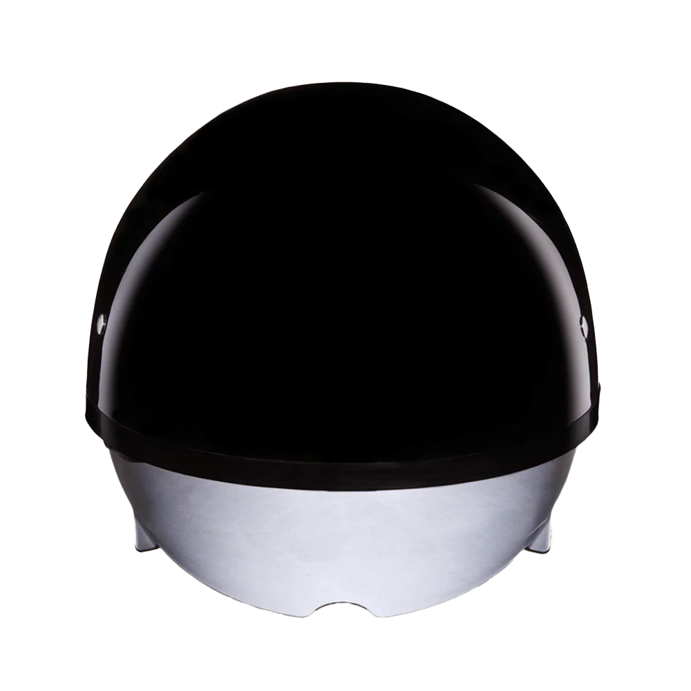 D.O.T. Daytona Skull Cap W/ Inner Shield- Hi-Gloss Black - Image 5