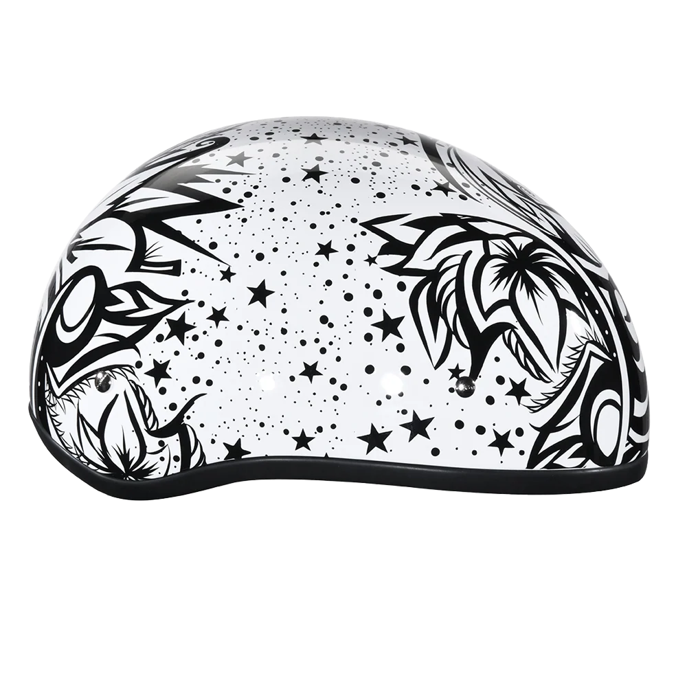 DOT Approved Daytona Motorcycle Half Face Helmet - Skull Cap Graphics for Men & Women, Scooters, ATVs, UTVs & Choppers - W/ Lovesee - Image 5