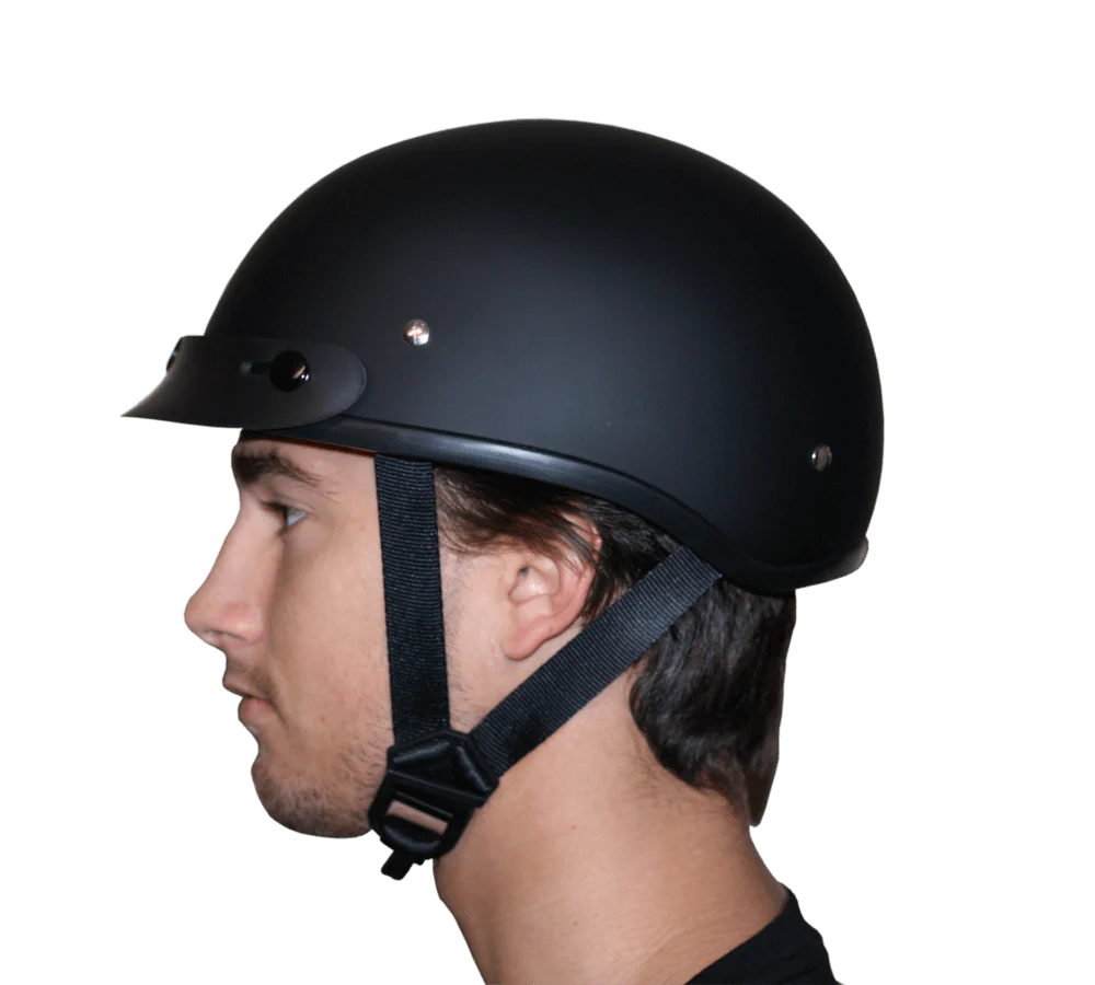 DOT Approved Daytona Skull Cap Half Shell Motorcycle Helmet - Beanie Style for Motorcycles, Cruisers, Scooters, and Mopeds W/O Visor- Dull Black - Image 8