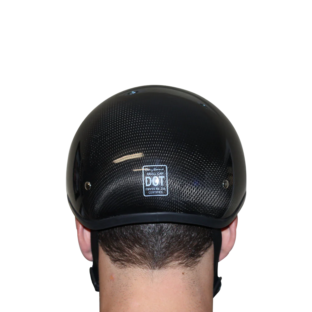 D.O.T. Daytona Skull Cap W/O Visor- Grey Carbon Fiber - Image 8