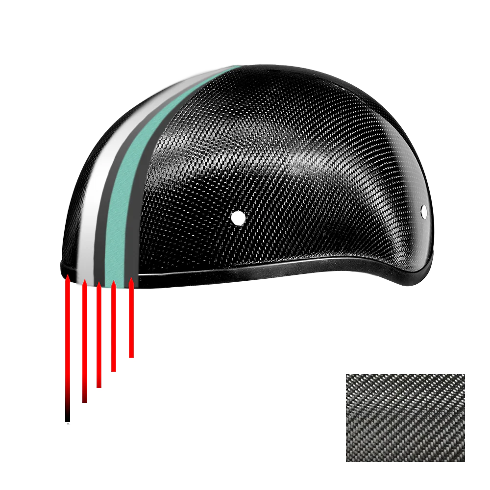 D.O.T. Daytona Skull Cap W/O Visor- Grey Carbon Fiber - Image 9