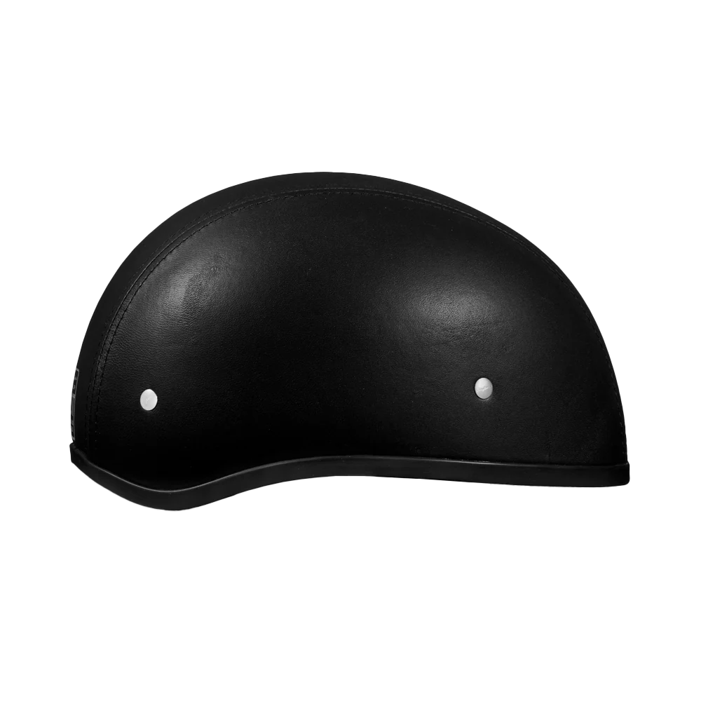 D.O.T. Daytona Skull Cap W/O Visor- Leather Covered - Image 4