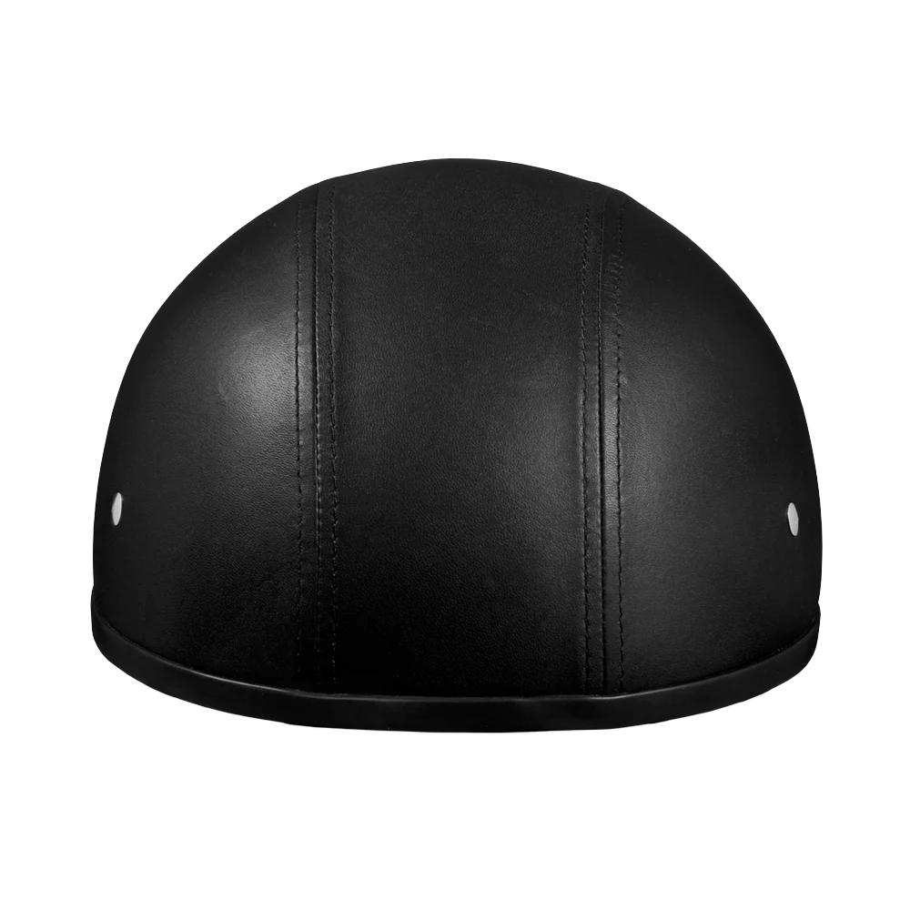 D.O.T. Daytona Skull Cap W/O Visor- Leather Covered - Image 5