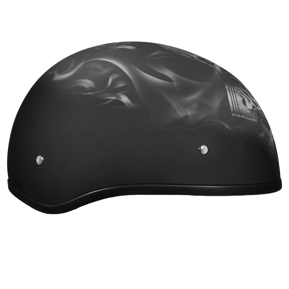 DOT Approved Daytona Motorcycle Half Face Helmet - Skull Cap Graphics for Men & Women, Scooters, ATVs, UTVs & Choppers - W/ Pistons Skull - Image 5
