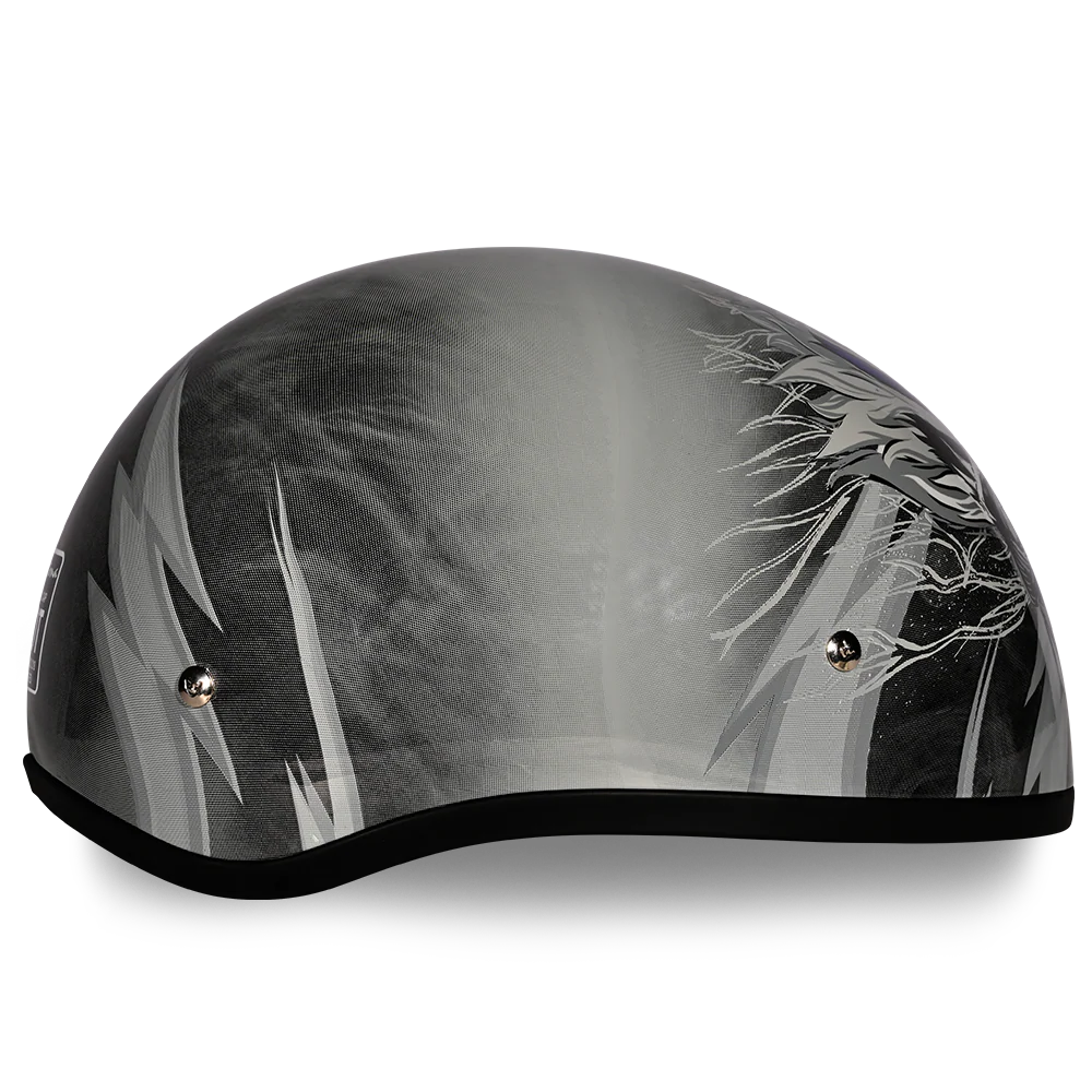 DOT Approved Daytona Motorcycle Half Face Helmet - Skull Cap Graphics for Men & Women, Scooters, ATVs, UTVs & Choppers - W/ Thunder - Image 5