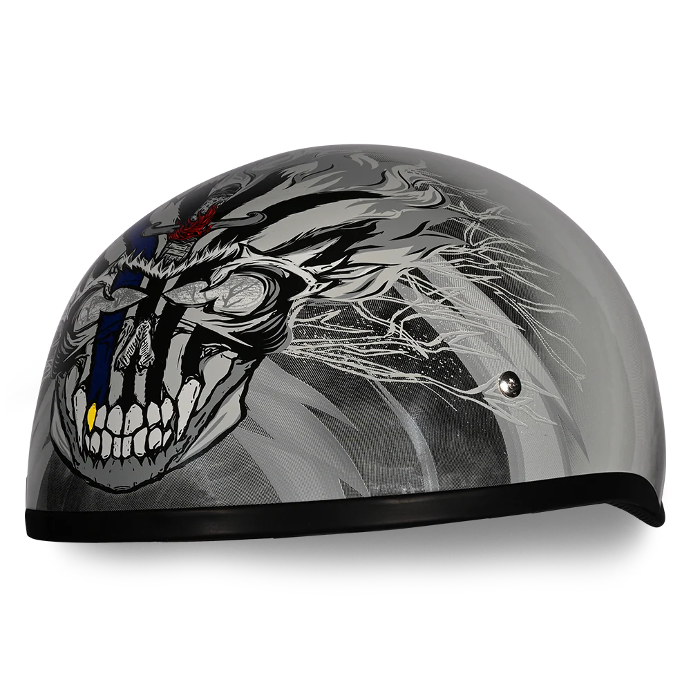 DOT Approved Daytona Motorcycle Half Face Helmet - Skull Cap Graphics for Men & Women, Scooters, ATVs, UTVs & Choppers - W/ Thunder - Image 6