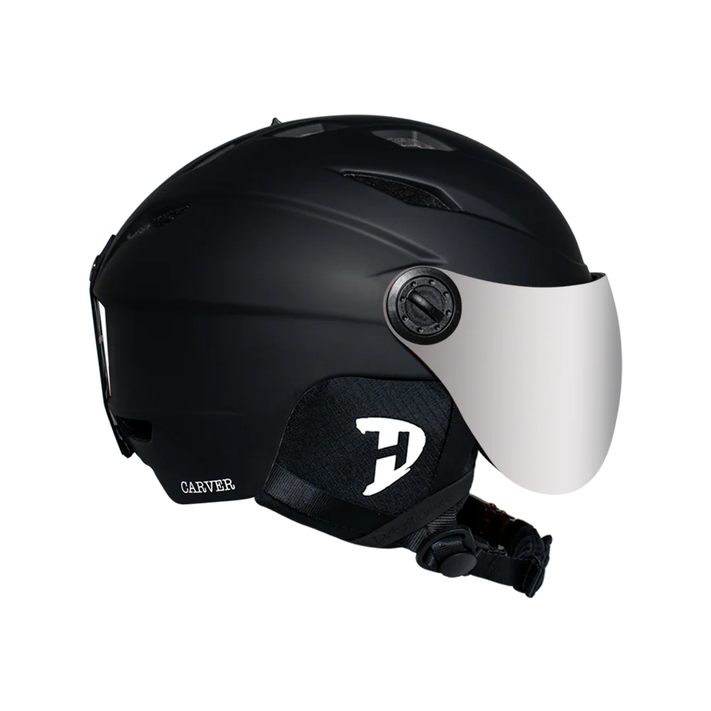 Daytona Carver Ski Helmet - Adjustable Ski Helmet for Men, Women & Youth - Dull Black with Anti-Fog Visor