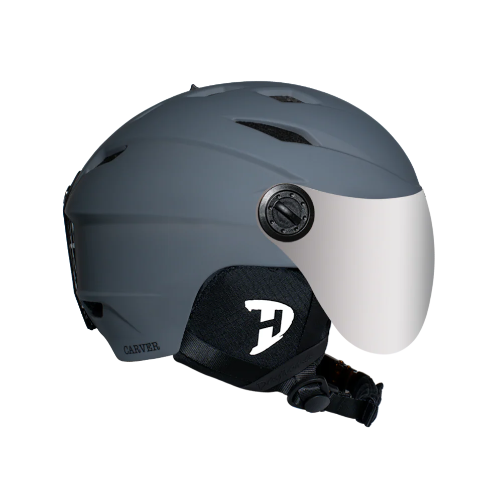 Daytona Carver Ski Helmet - Adjustable Ski Helmet for Men, Women & Youth - Dull Grey with Anti-Fog Visor