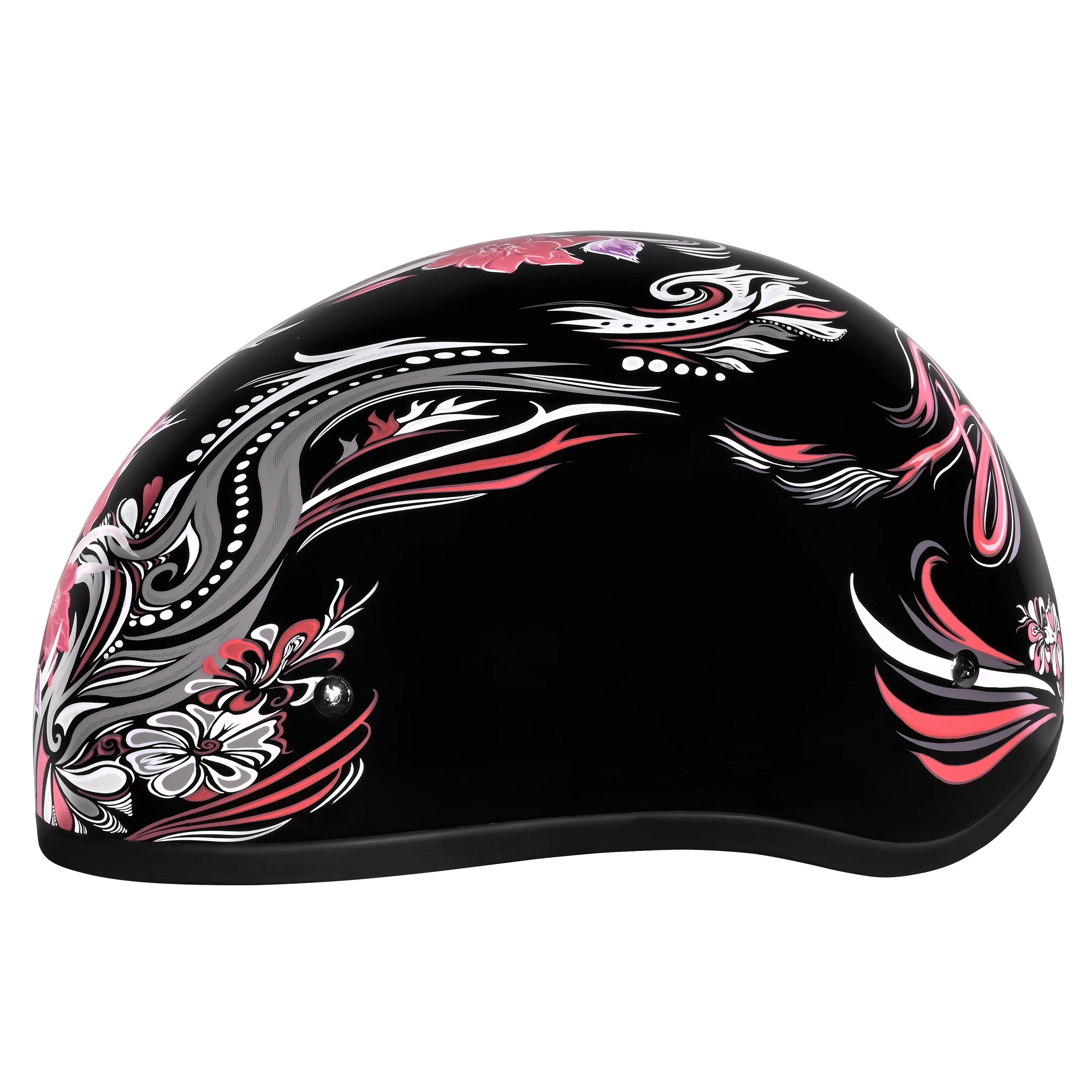 DOT Approved Daytona Motorcycle Half Face Helmet - Skull Cap Graphics for Men & Women, Scooters, ATVs, UTVs & Choppers - W/ Boss Bitch - Image 2