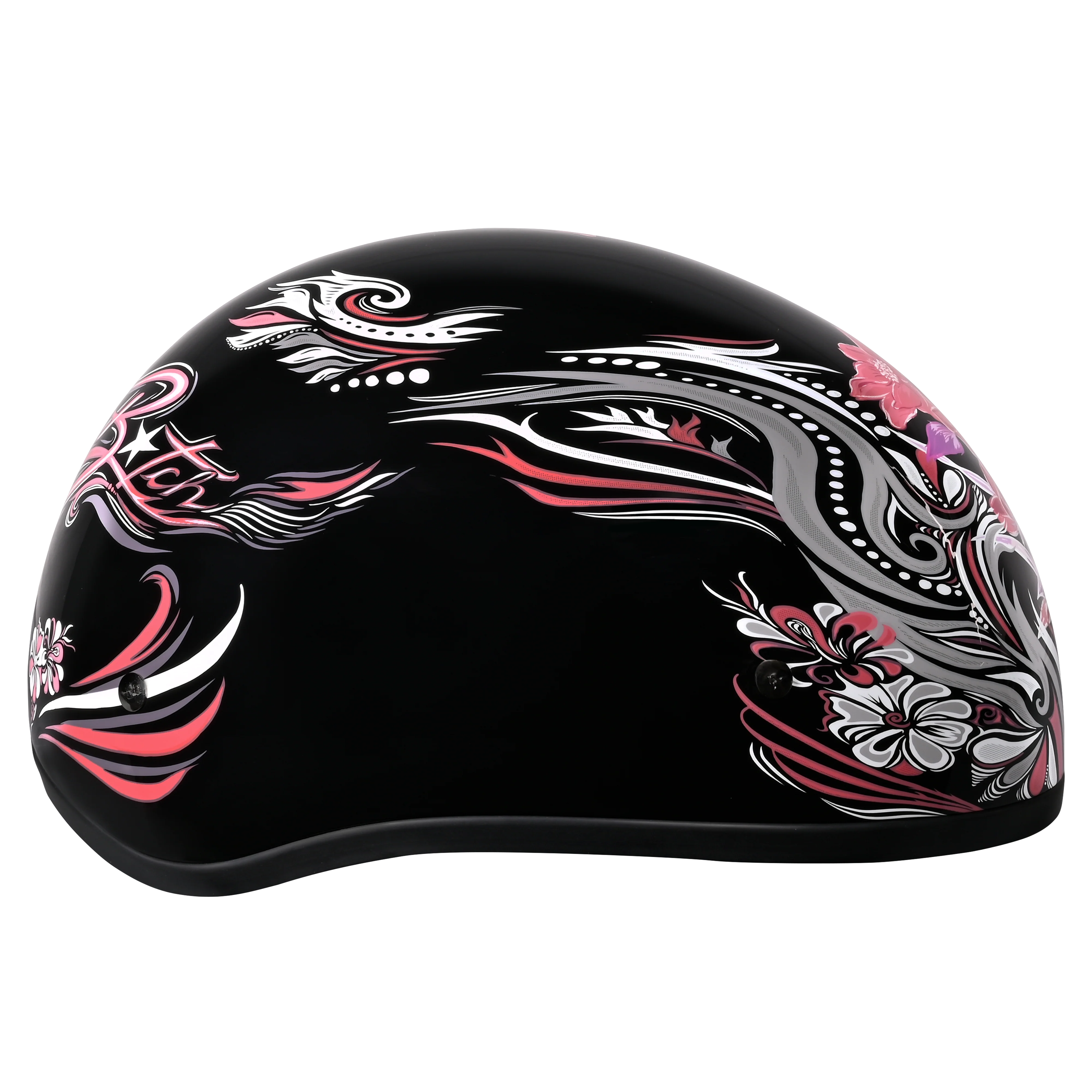 DOT Approved Daytona Motorcycle Half Face Helmet - Skull Cap Graphics for Men & Women, Scooters, ATVs, UTVs & Choppers - W/ Boss Bitch - Image 4