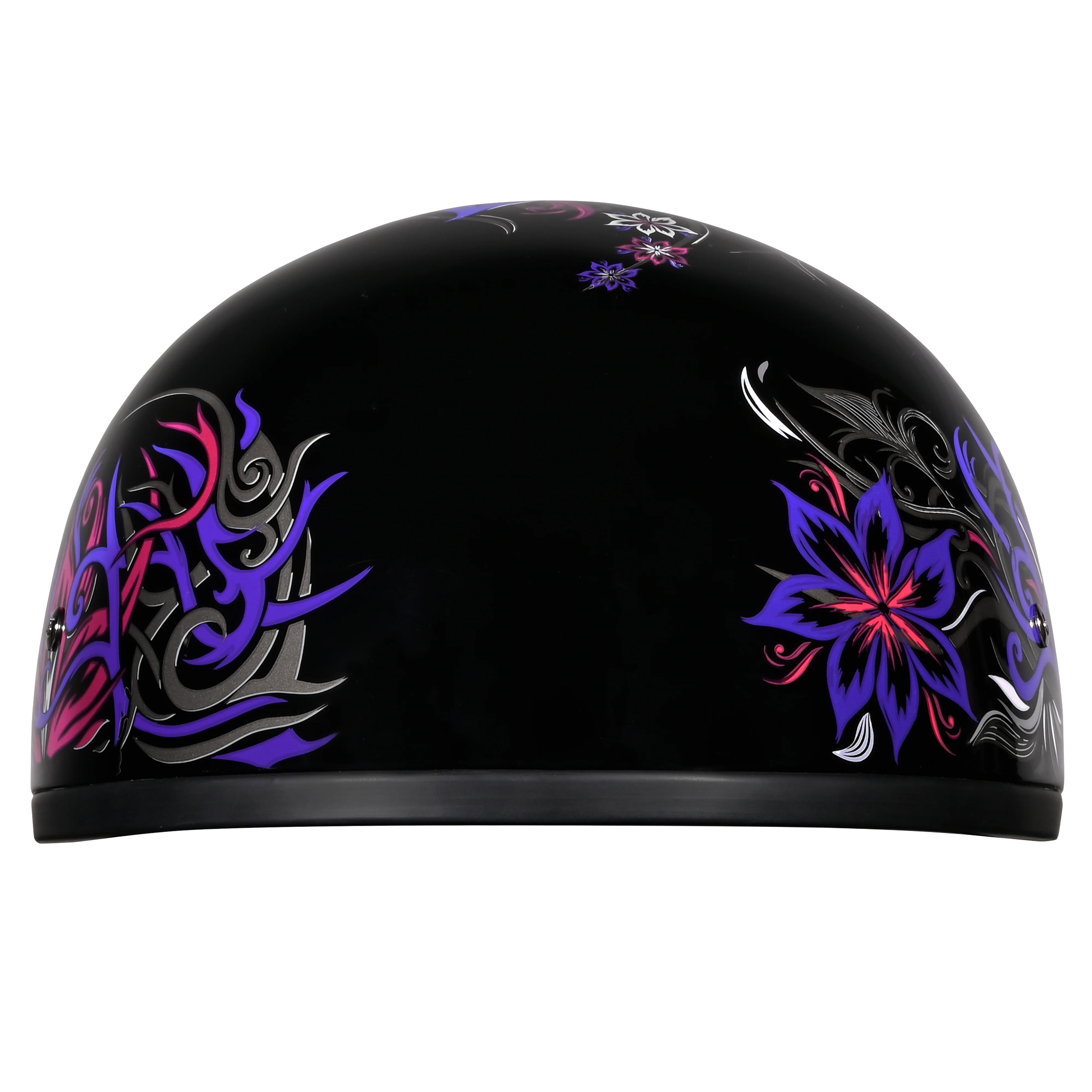 DOT Approved Daytona Motorcycle Half Face Helmet - Skull Cap Graphics for Men & Women, Scooters, ATVs, UTVs & Choppers - W/ Flowers - Image 5