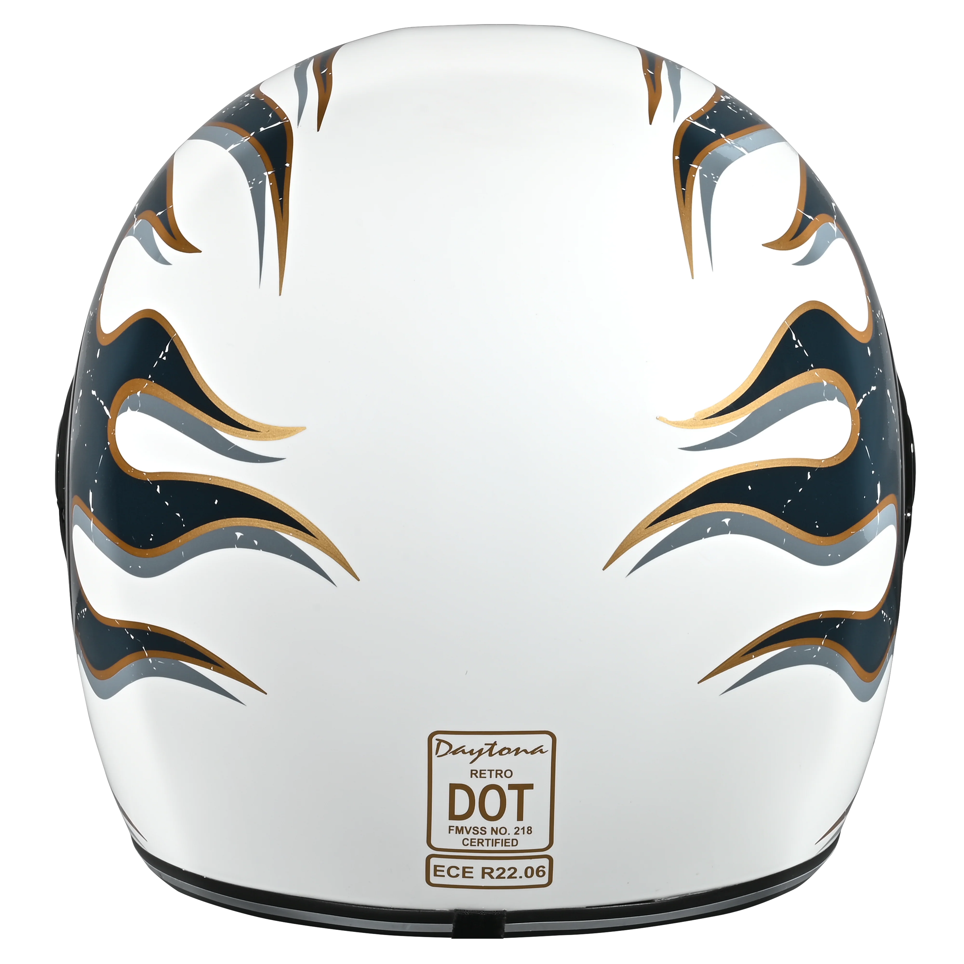 DOT Daytona Retro Full Face Motorcycle Helmet: Vintage Style for Men, Women, & Youth - W/ Flames - Image 3